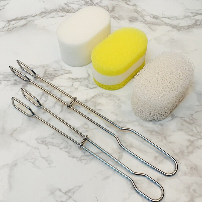 正韓 hibee 多用途不鏽鋼手柄夾海棉瓶刷套裝組_HOB003