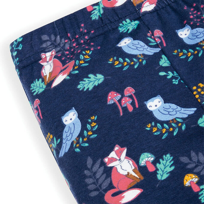 英國 JoJo Maman BeBe 保暖長褲/內搭褲兩入組_ 松鼠與鳥 (JJE4809)