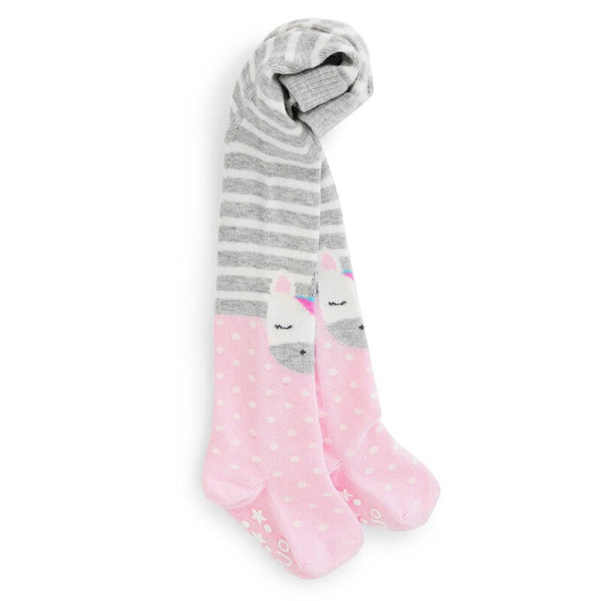 英國 JoJo Maman BeBe 花漾嬰幼兒小童內搭褲襪/保暖襪_保暖襪_膝蓋獨角獸(JJE1759)