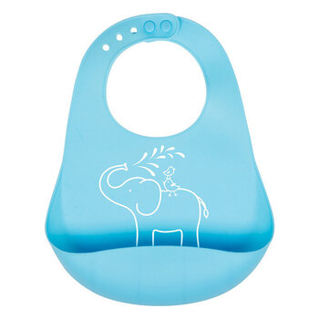 英國 JoJo Maman BeBe 矽膠防掉落食物圍兜_大象噴水(JJD4456B)-