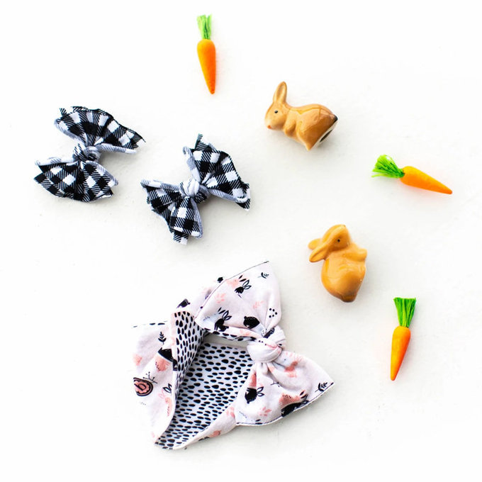 美國 baby bling 純手工超彈/極細緻輕柔/無束縛感髮帶/髮飾_印花經典_雙面用_可愛小兔(BBREV004)