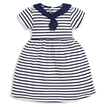 英國 JoJo Maman BeBe 超優質嬰幼兒/兒童100％純棉短袖洋裝_海洋水手(JJE5448)-