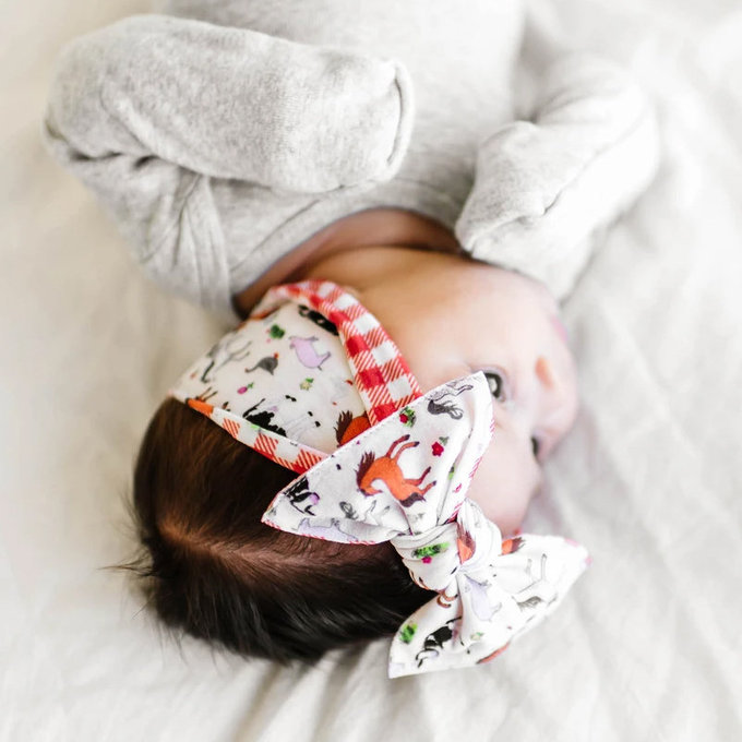 美國 baby bling 純手工超彈/極細緻輕柔/無束縛感髮帶/髮飾_印花經典_雙面用_宮廷花園(BBREV005)