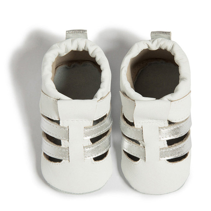 英國 shooshoos 健康無毒真皮手工鞋/學步鞋/嬰兒鞋_ 雙色編織(白/銀) _SS103943