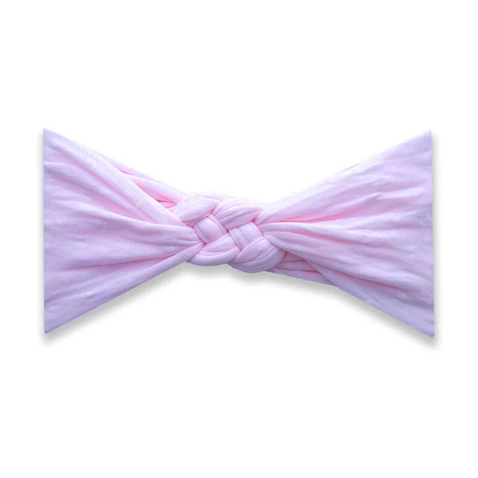 美國 baby bling 純手工超彈/極細緻輕柔/無束縛感髮帶/髮飾_麻花結__淺粉(BBSK004)