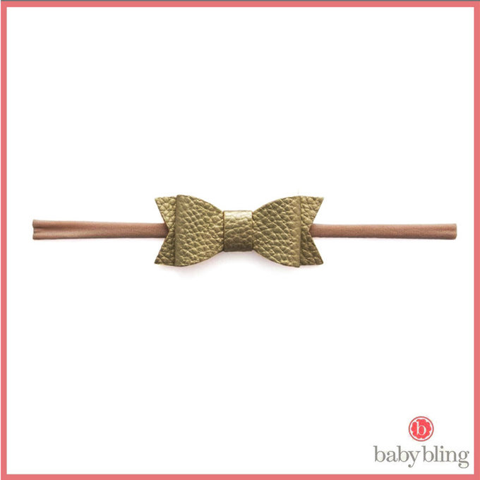 美國 baby bling 蝴蝶結髮飾/髮夾_細髮帶_金色(BBSN004)