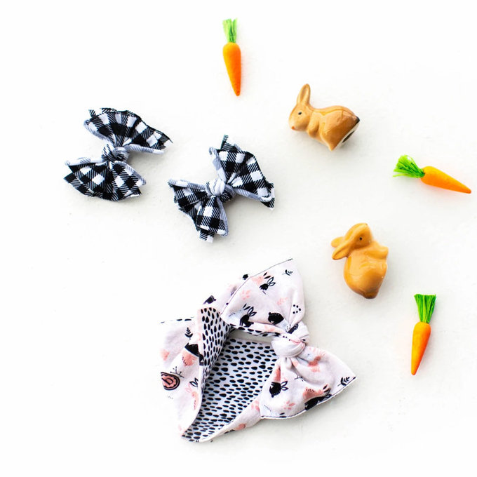 美國 baby bling 蝴蝶結髮飾/髮夾2入組_黑白格子(BBPB001)