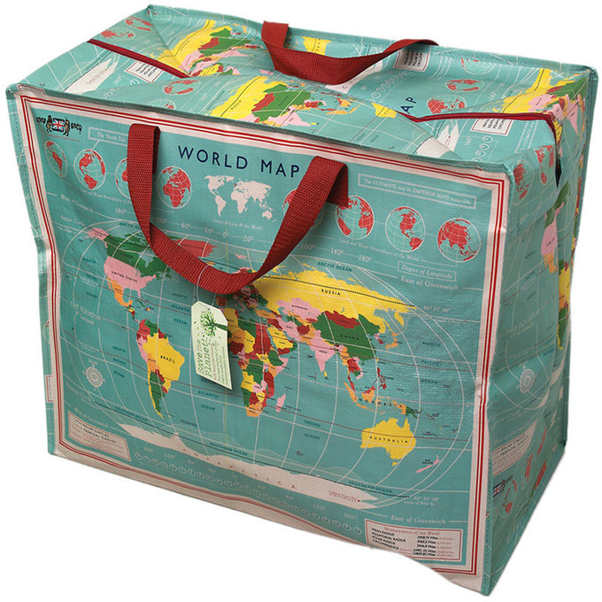 英國 Rex London 衣物/棉被超大多功能防水環保收納袋/萬用袋_世界地圖_RL24486