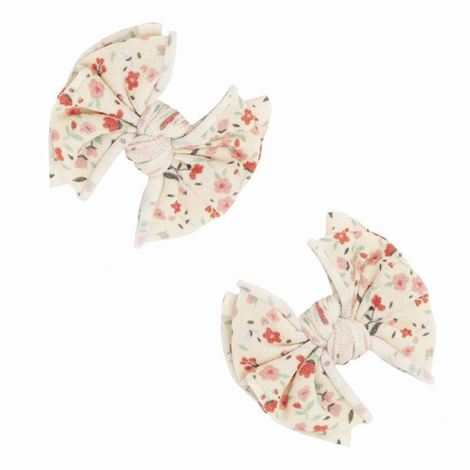 美國 baby bling 蝴蝶結髮飾/髮夾2入組_夏焰碎花(BBPB002)