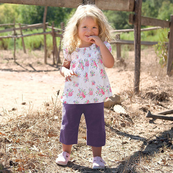 英國 JoJo Maman BeBe 嬰幼兒短袖上衣單入組_白底玫瑰 (JJGS-b5539)