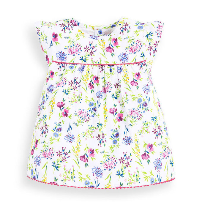 英國 JoJo Maman BeBe 嬰幼兒/兒童100% 純棉短袖上衣_淡紫碎花 (JJE4037)