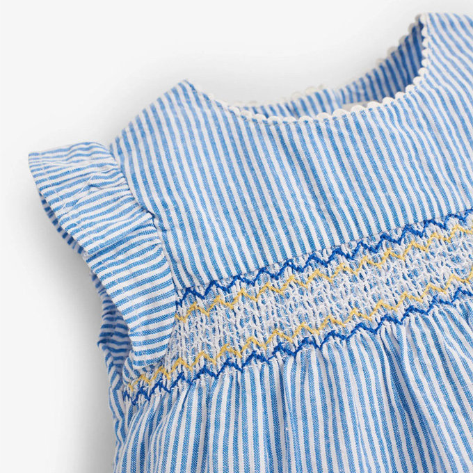 英國 JoJo Maman BeBe 嬰幼兒/兒童100% 純棉短袖上衣_藍色風海洋(JJH1730)