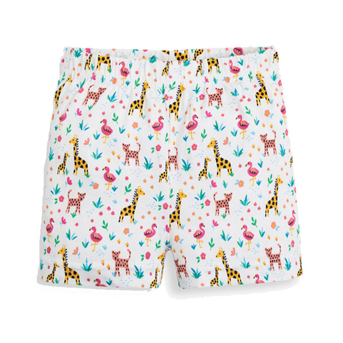 英國 JoJo Maman BeBe 超優質嬰幼兒/兒童春夏100%純棉短袖家居服/睡衣2套組_長頸鹿與小花豹(JJE5438)