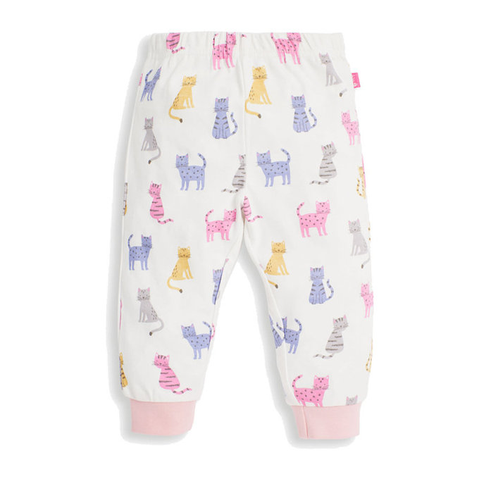 英國 JoJo Maman BeBe 超優質嬰幼兒/兒童春夏100%純棉短袖家居服/睡衣2套組_貓的世界(JJH1692)