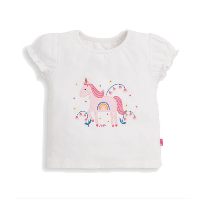 英國 JoJo Maman BeBe 超優質嬰幼兒/兒童春夏100%純棉短袖家居服/睡衣2套組_粉色獨角獸(JJH1693)