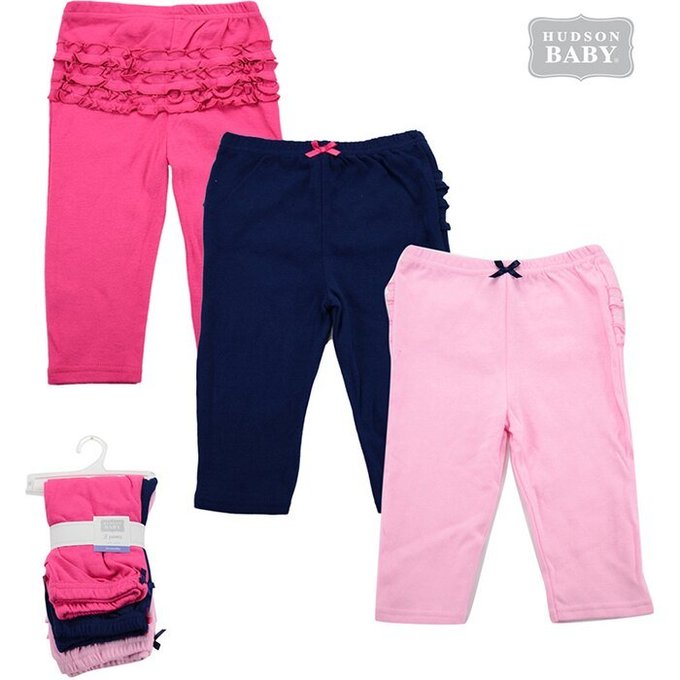 美國 luvable friends 甜蜜寶貝 100%純棉嬰幼兒長褲3件組_素色優雅(LF51270)