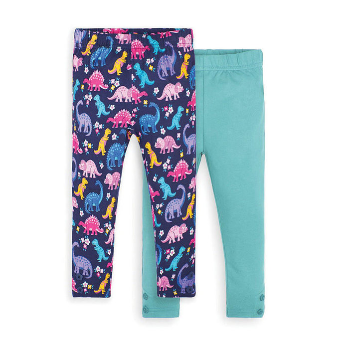 英國 JoJo Maman BeBe 保暖內搭褲兩入組_ 甜美恐龍 (JJE4626)