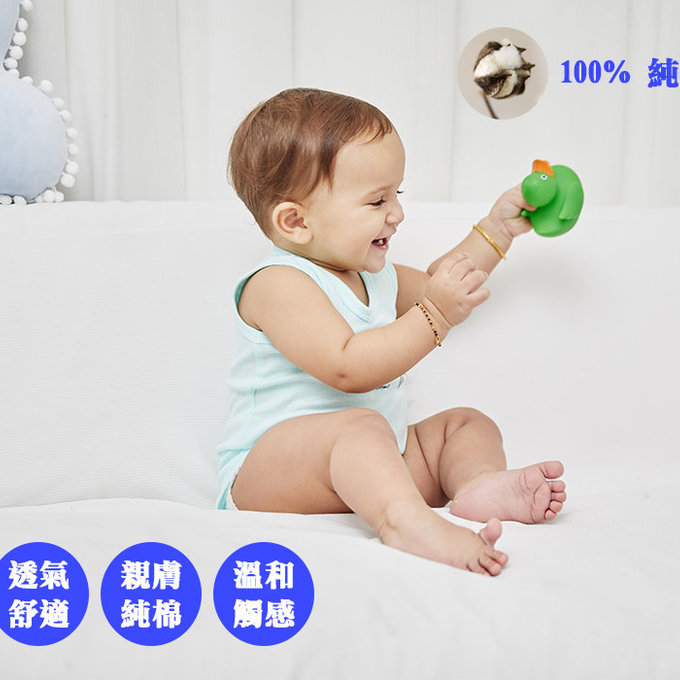 美國  luvable friends 100%純棉嬰幼兒長褲3件組_灰藍條紋(LF56962)