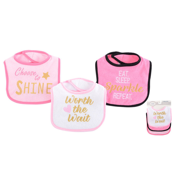 美國 luvable friends 甜蜜寶貝  嬰幼兒雙層吸水口水巾圍兜3入組_大明星(LF01729)