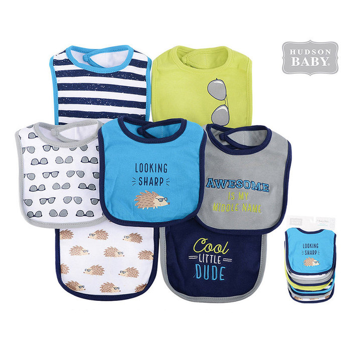 美國 luvable friends 甜蜜寶貝  嬰幼兒吸水口水巾圍兜7入組_刺蝟寶寶 (LF51031)