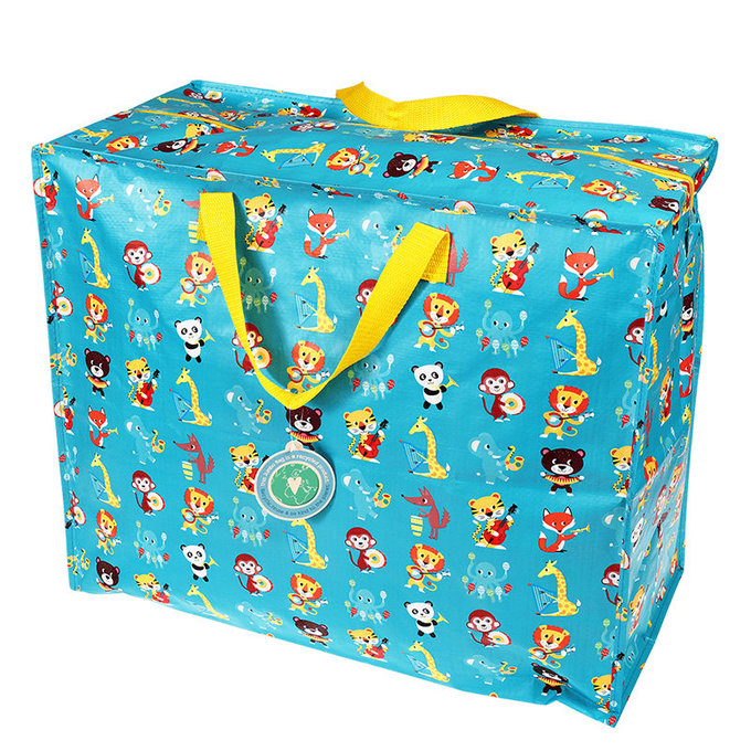 英國 Rex London 衣物/棉被超大多功能防水環保收納袋/萬用袋_動物樂隊_RL29225