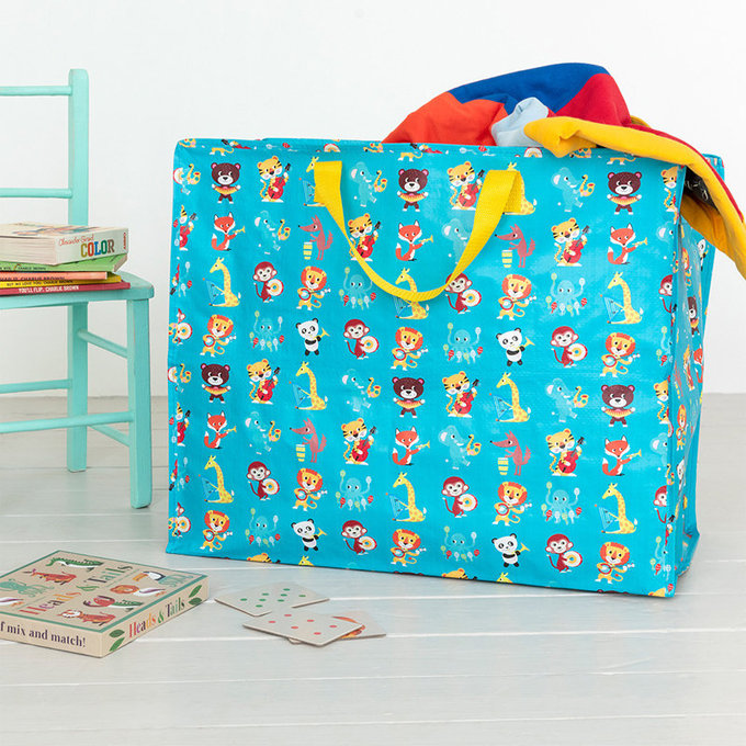 英國 Rex London 衣物/棉被超大多功能防水環保收納袋/萬用袋_動物樂隊_RL29225