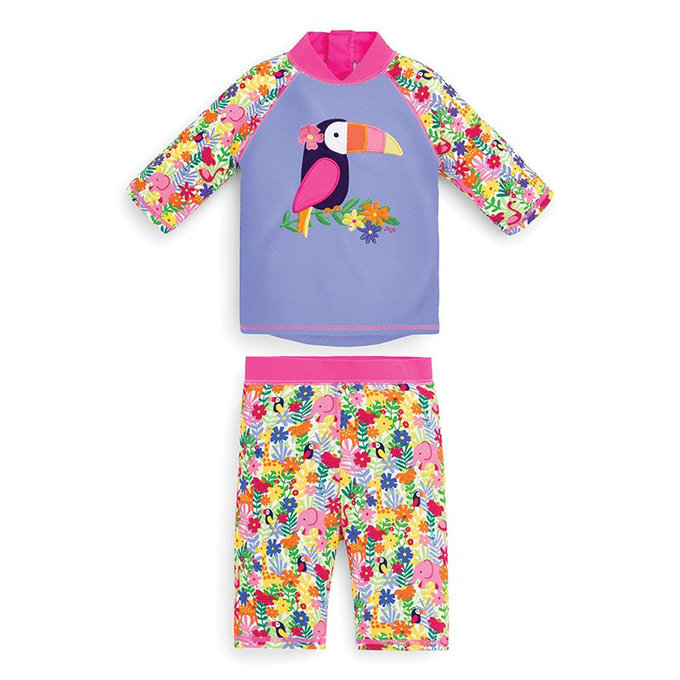 英國 JoJo Maman BeBe 嬰幼兒/兒童兩件式防曬泳裝_叢林世界 (JJ-E1865)