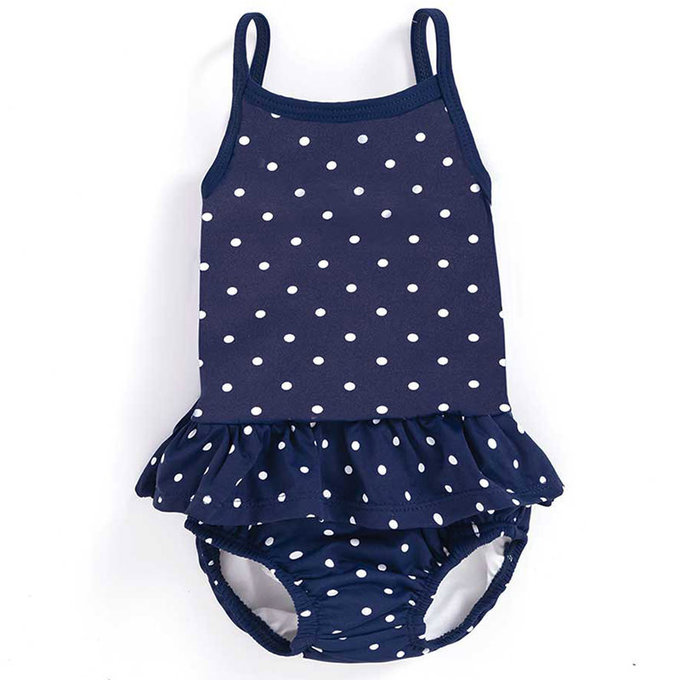 英國 JoJo Maman BeBe 嬰幼兒/兒童連身泳裝(內有尿布褲)_藍底白點_JJGSW-d2114C