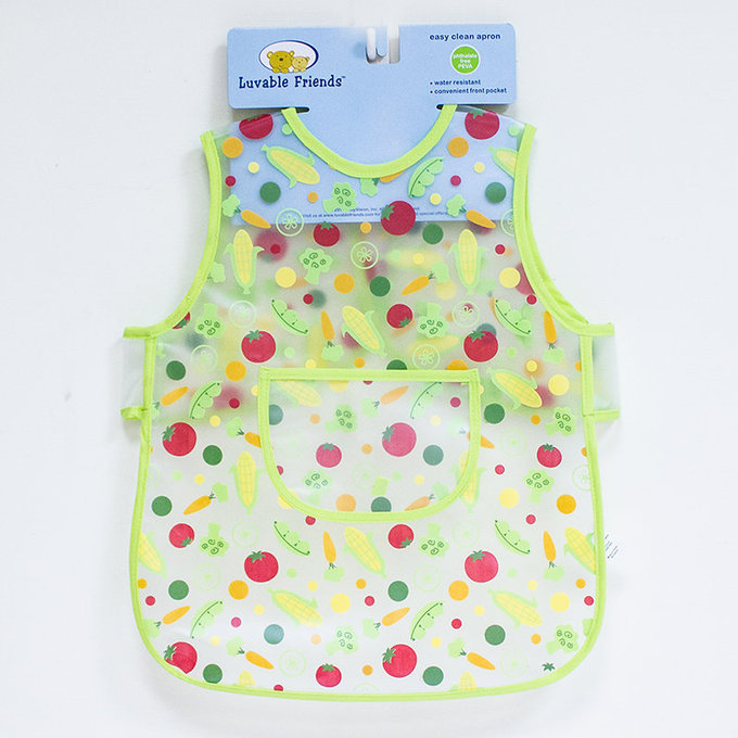 美國 luvable friends 甜蜜寶貝  嬰幼兒雙面防水圍兜單入組_繽紛蔬果(LF01015-1)