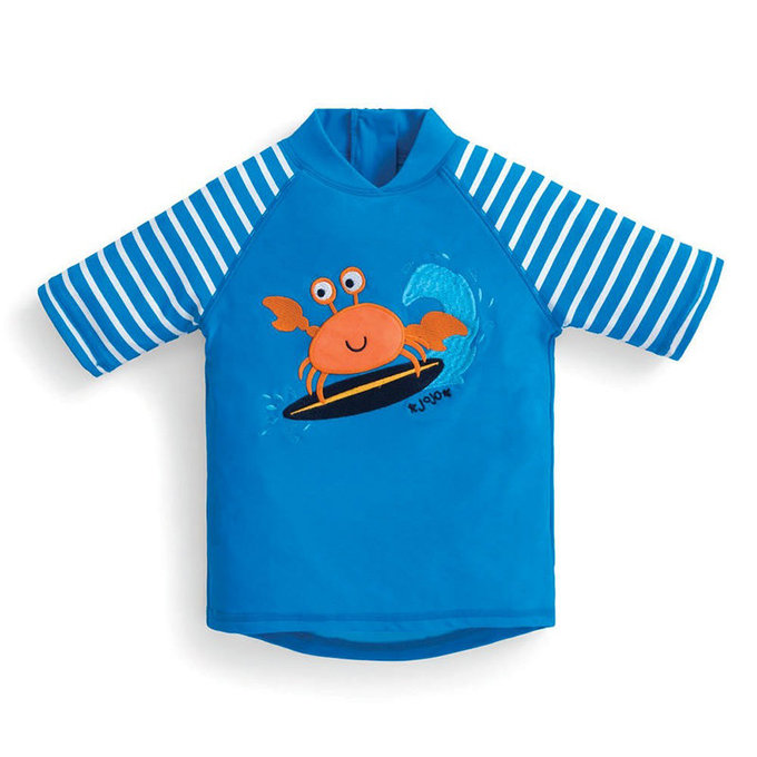 英國 JoJo Maman BeBe 嬰幼兒/兒童兩件式防曬泳裝_螃蟹衝浪 (JJ-D8786)