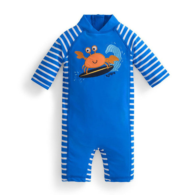 英國 JoJo Maman BeBe 嬰幼兒/兒童連身式防曬泳裝_橘螃蟹 (JJ-D8787)