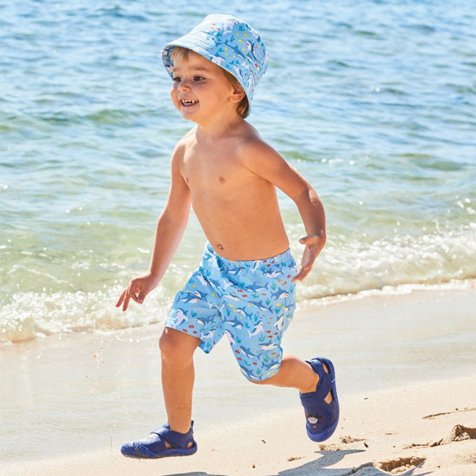 英國 JoJo Maman BeBe 嬰幼兒/兒童泳褲(內有尿布褲)_鯊魚世界_JJE5604