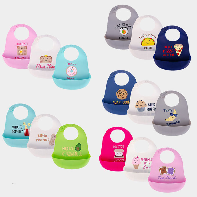 美國 luvable friends 甜蜜寶貝  嬰幼兒矽膠立體圍兜2入組_可口披薩(LF56056)