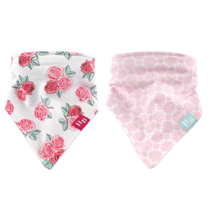 美國 luvable friends 甜蜜寶貝  嬰幼兒三角領巾圍兜2入組_紅玫瑰(50804)