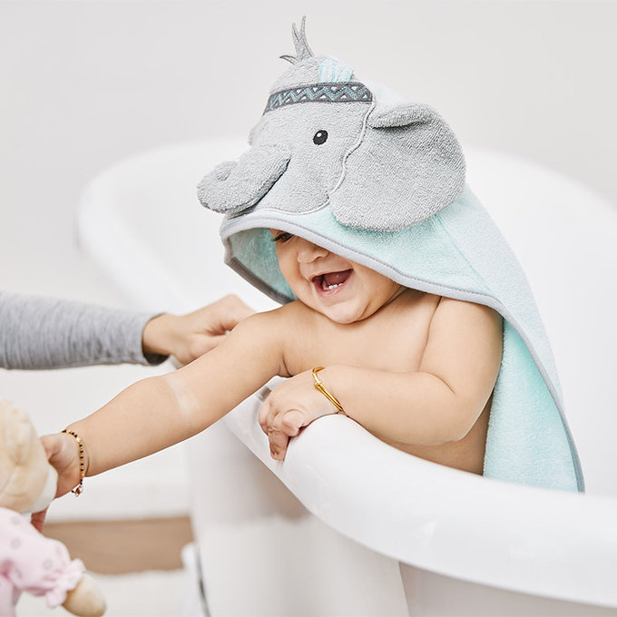 美國 luvable friends 嬰幼兒動物造型連帽浴巾/包巾 76x76cm_無尾熊先生_LF00430