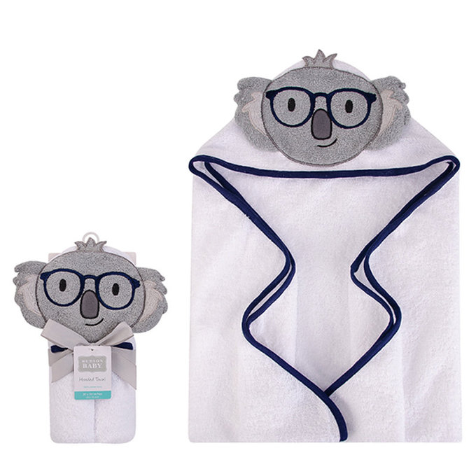 美國 luvable friends 嬰幼兒動物造型連帽浴巾/包巾 76x76cm_無尾熊先生_LF00430
