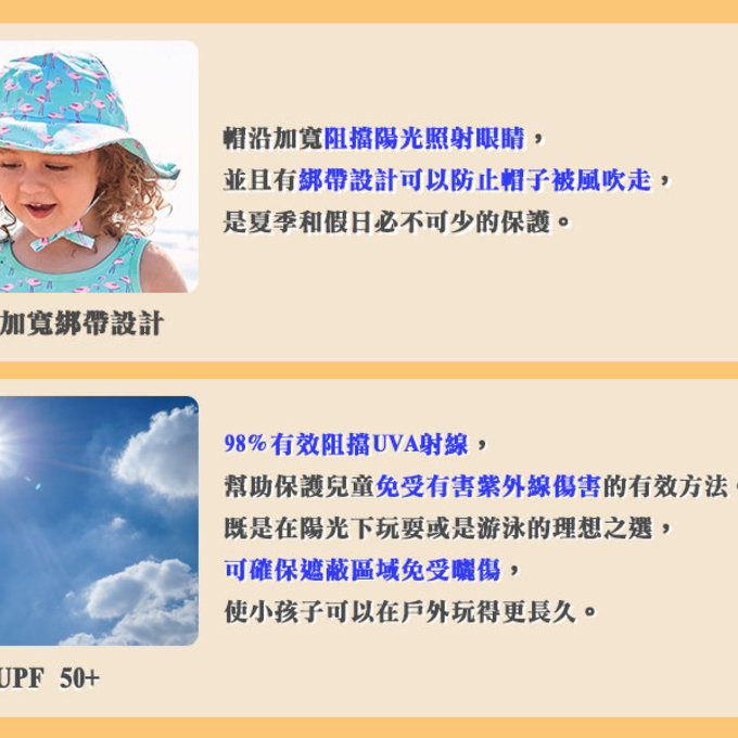 英國 JoJo Maman BeBe 嬰幼兒/兒童泳裝戲水UPF50+綁帶遮陽帽_粉彩花草 (JJE5605)