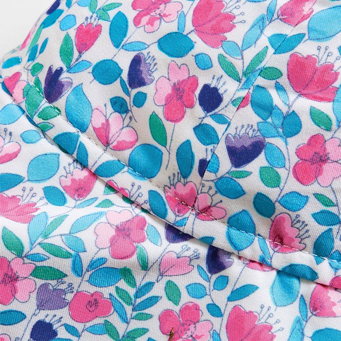 英國 JoJo Maman BeBe 嬰幼兒/兒童泳裝戲水UPF50+綁帶遮陽帽_粉彩花草 (JJE5605)