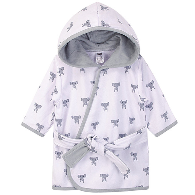 美國  luvable friends  嬰幼兒綁帶連帽浴巾/浴袍_小灰象 (LF57882)
