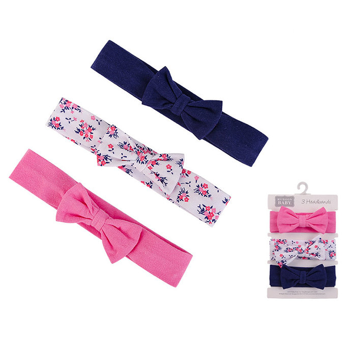 美國  luvable friends 嬰幼兒新生兒髮帶/髮飾 3入組_甜蜜小碎花 (LF58588)