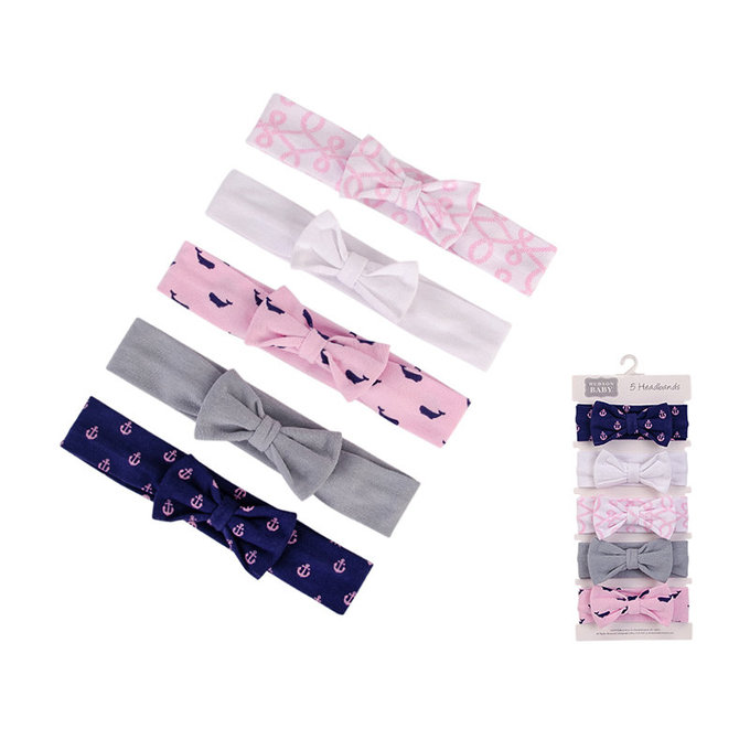 美國  luvable friends 嬰幼兒新生兒髮帶/髮飾5入組_海洋甜心(LF00459)
