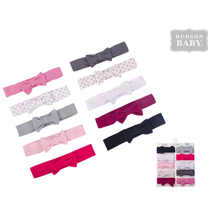 美國  luvable friends 嬰幼兒新生兒髮帶/髮飾10入組_典雅素色(LF58532)