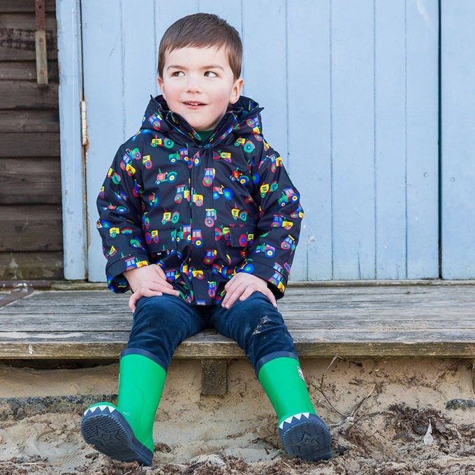 英國 JoJo Maman BeBe 防雨/防風刷毛外套_工程車 (JJJK-8443)