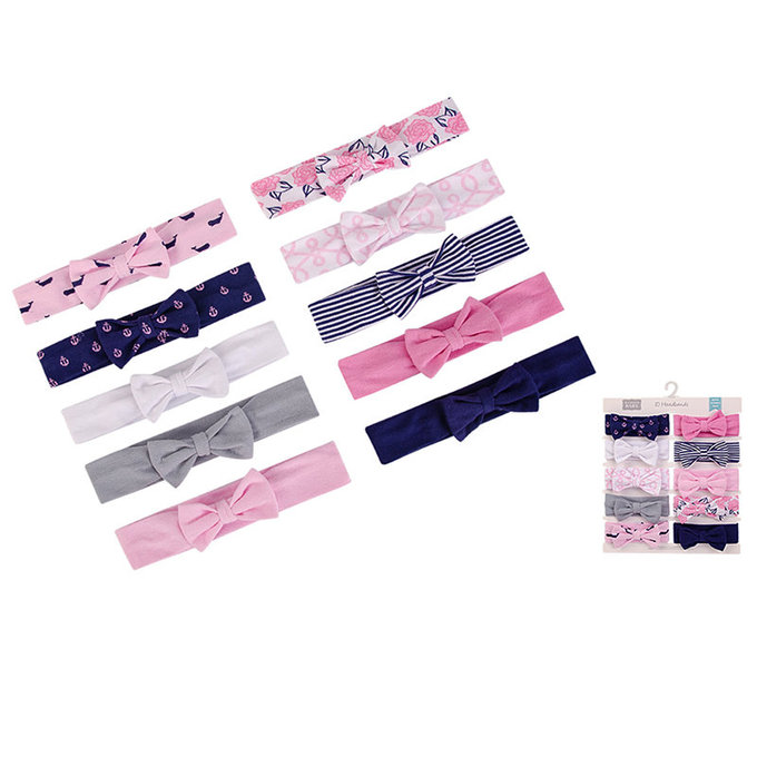 美國  luvable friends 嬰幼兒新生兒髮帶10入組_海洋玫瑰(LF58457)