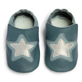 英國 shooshoos 健康無毒真皮手工鞋/專業學步鞋/嬰兒鞋_夜空銀星星(SS104006)-