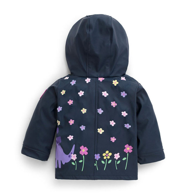 英國 JoJo Maman BeBe 會變色防風雨水手連帽外套/雨衣_ 恐龍花園 (JJJK-E1271)