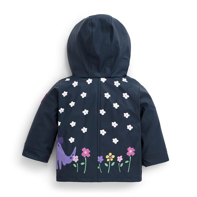 英國 JoJo Maman BeBe 會變色防風雨水手連帽外套/雨衣_ 恐龍花園 (JJJK-E1271)
