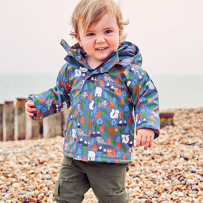 英國 JoJo Maman BeBe 會變色防風雨水手連帽外套/雨衣_ 雪地樂園 (JJE4438)