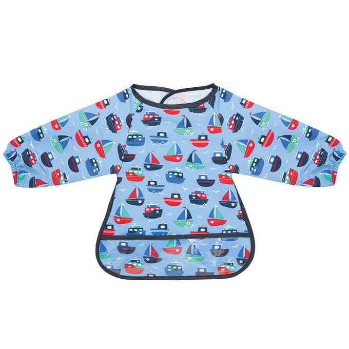 英國 JoJo Maman BeBe長袖圍兜/吃飯衣_乘風萬里 (JJSBL-03)