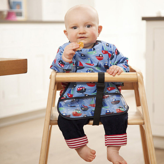 英國 JoJo Maman BeBe長袖圍兜/吃飯衣_乘風萬里 (JJSBL-03)